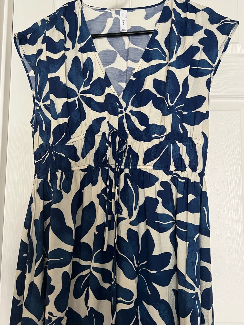 Mango Blue and White Print Maxi Dress - Picture 2 of 7
